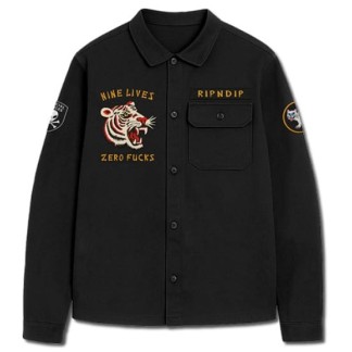 RIPNDIP CHAQUETA NINE MILITARY SHIRT JKT BLACK FRONT