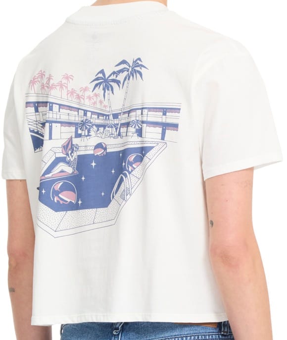 VOLCOM CAMISETA MANGA CORTA DE MUJER POCKET DIAL VINTAGE WHITE BACK B3512618