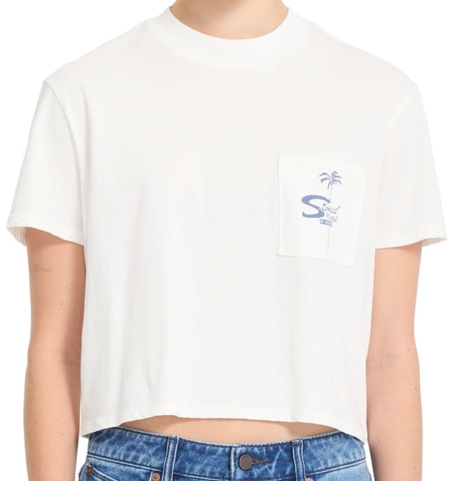 VOLCOM CAMISETA MANGA CORTA DE MUJER POCKET DIAL VINTAGE WHITE FRONT B3512618