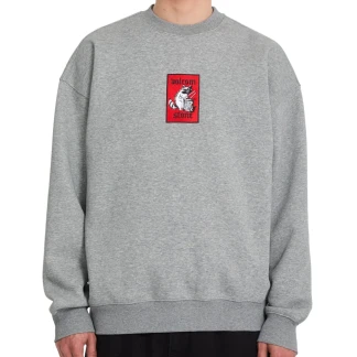 VOLCOM SUDADERA CUELLO REDONDO ROCKOUT CREW HEATHER GREY FRONT A4612628