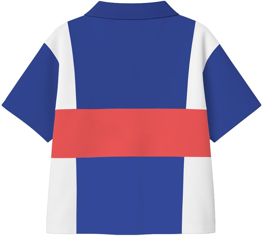 WE ARE NOT FRIENDS CAMISETA MANGA CORTA FAIR PLAY BOXY BLUE WHITE RED BACK
