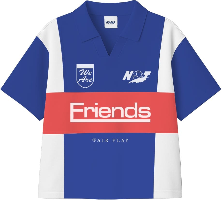 WE ARE NOT FRIENDS CAMISETA MANGA CORTA FAIR PLAY BOXY BLUE WHITE RED FRONT