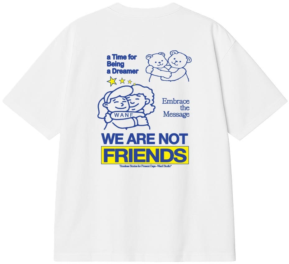 WE ARE NOT FRIENDS CAMISETA MANGA EMBRACE FRIENDS BOXY OPTIC WHITE BACK