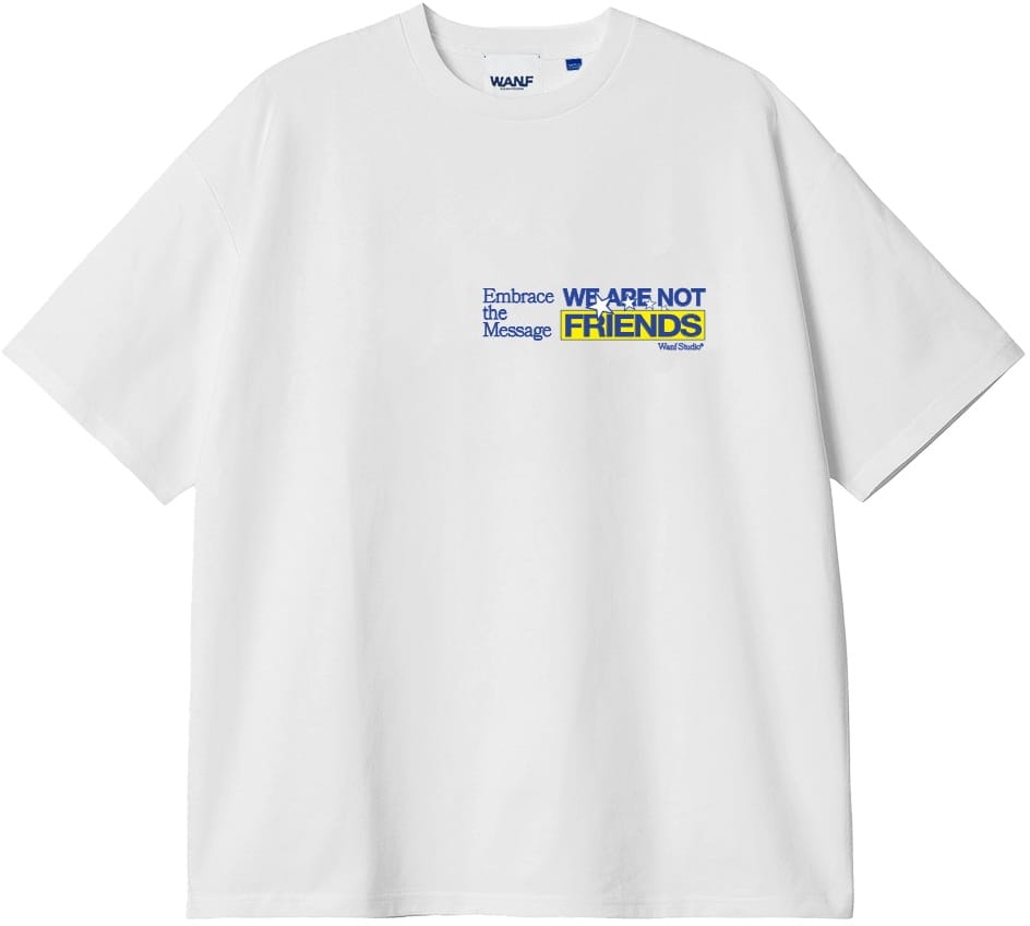 WE ARE NOT FRIENDS CAMISETA MANGA EMBRACE FRIENDS BOXY OPTIC WHITE FRONT