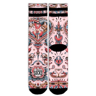 AMERICAN SOCKS PRO CALCETINES FELINE HEARTS FRONT AS507