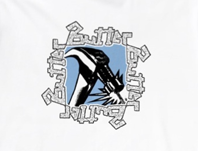 BUTTER GOODS CAMISETA MANGA CORTA HAMMER WHITE DETALLE