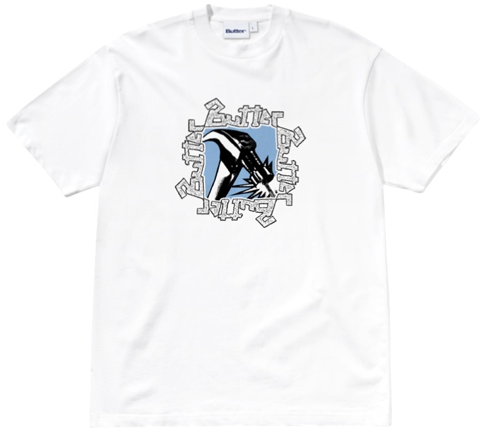 BUTTER GOODS CAMISETA MANGA CORTA HAMMER WHITE FRONT