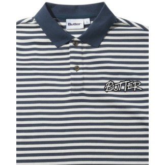 BUTTER GOODS POLO TUNNEL NAVY WHITE DETALLE