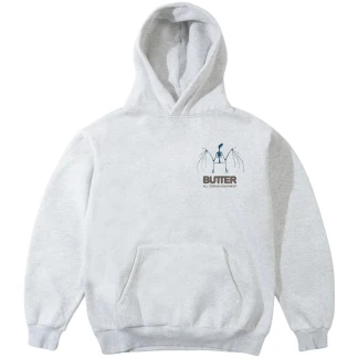BUTTER GOODS SUDADERA DE CAPUCHA NOCTURNAL PULLOVER HOOD ASH FRONT