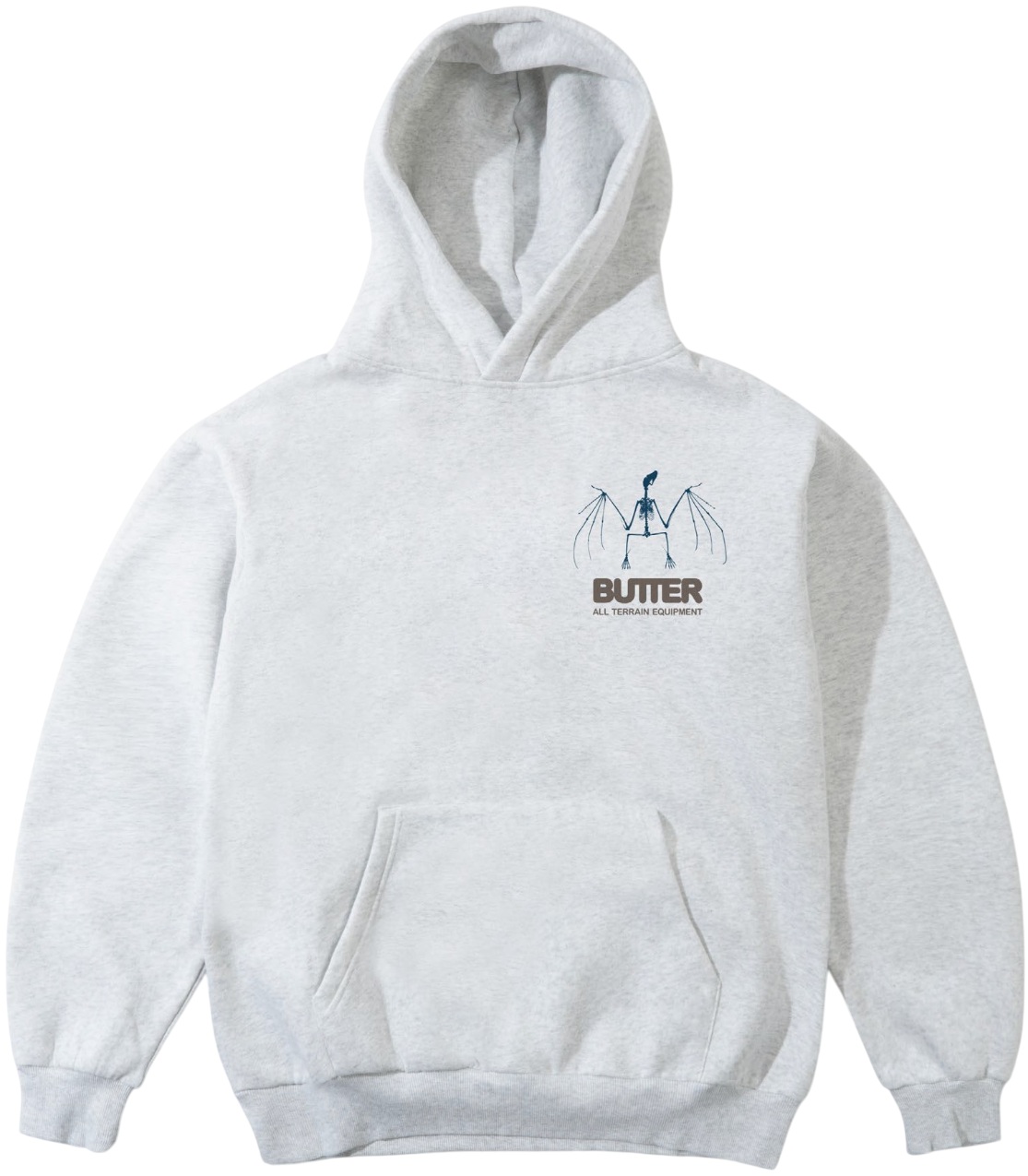 BUTTER GOODS SUDADERA DE CAPUCHA NOCTURNAL PULLOVER HOOD ASH FRONT