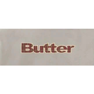 BUTTER GOODS SUDADERA DE CAPUCHA PLAID LOGO APPLIQUE PULLOVER HOOD TAUPE DETALLE