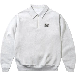 BUTTER GOODS SUDADERA SKETCH QUARTER ZIP SWEATER ASH FRONT