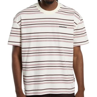 DICKIES CAMISETA MANGA CORTA DE RAYAS EAST LIBERTY STRIPE EGRET FRONT