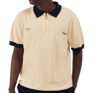 DITO COLLECTIVE POLO PUNTO CON CREMALLERA EN EL CUELLO BEIGE FRONT