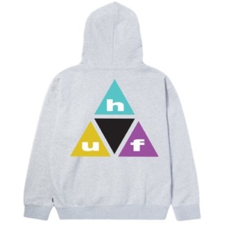 HUF SUDADERA DE CAPUCHA PRISM TT PO HD HEATHER GREY BACK