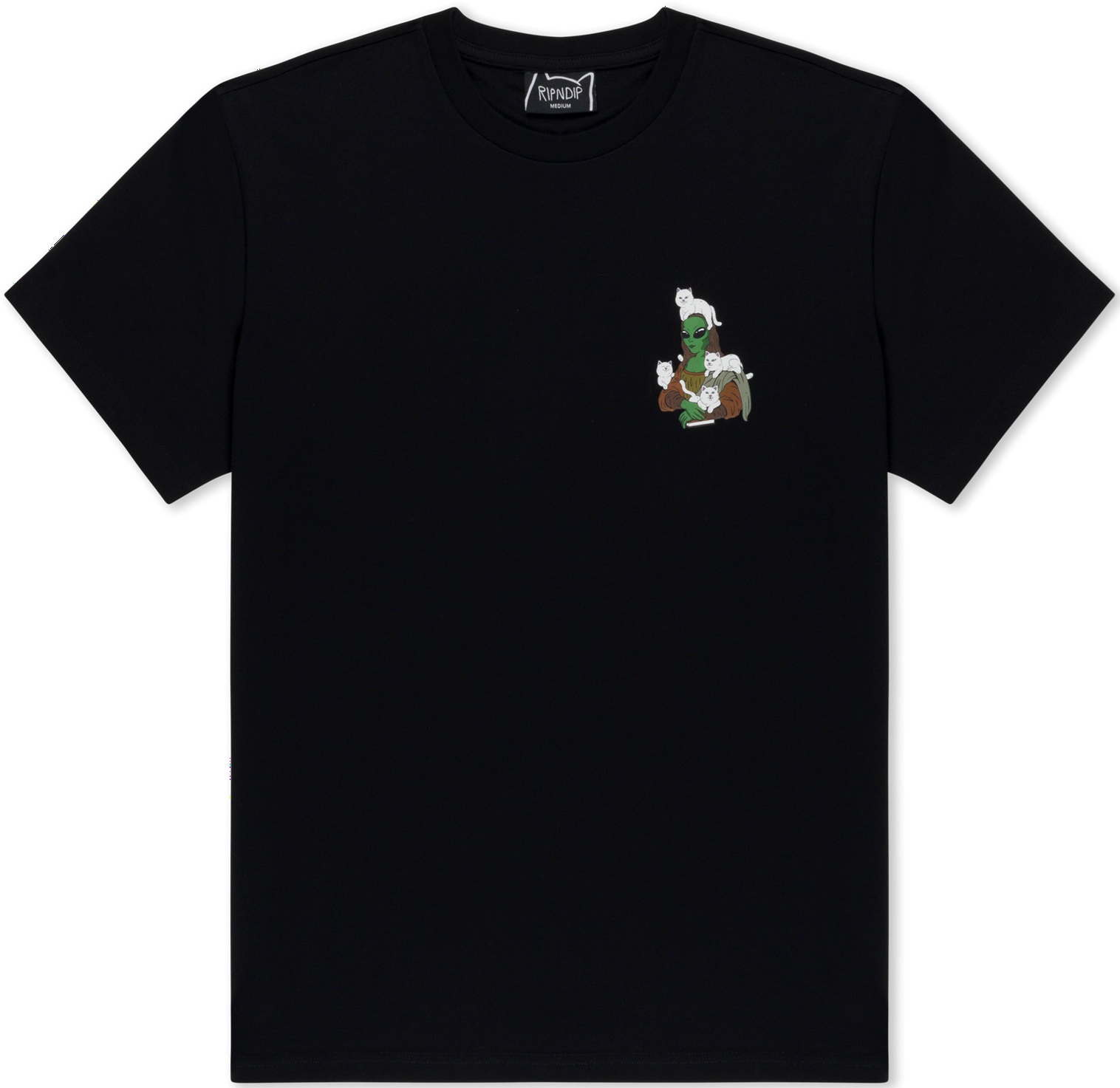 RIPNDIP CAMISETA MANGA CORTA HERE ALL ALONG BLACK FRONT