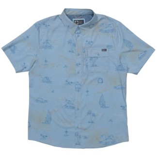 SALTY CREW CAMISA MANGA CORTA FLAGSHIP UV BUTTON UP CLEAR SKY FRONT