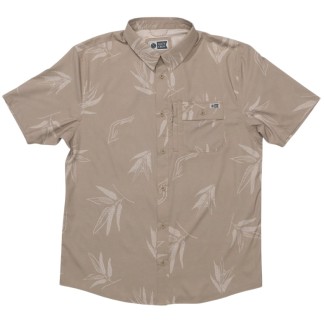 SALTY CREW CAMISA MANGA CORTA FLAGSHIP UV BUTTON UP DARK KHAKI FRONT