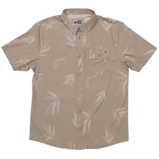 SALTY CREW CAMISA MANGA CORTA FLAGSHIP UV BUTTON UP DARK KHAKI FRONT