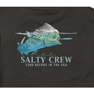 SALTY CREW CAMISETA MANGA CORTA MAHI SURFACE CLASSIC BLACK DETALLE