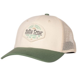SALTY CREW GORRA BORDER TRUCKER OFF WHITE MID GREEN LATERAL
