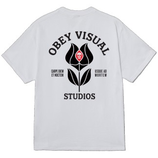 OBEY CAMISETA MANGA CORTA OBEY VISUAL STUDIOS FLOWER WHITE BACK