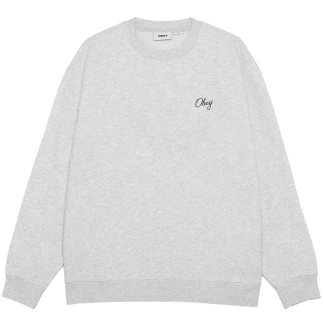 OBEY SUDADERA CUELLO REDONDO PAPER ROSE HEATHER GREY FRONT