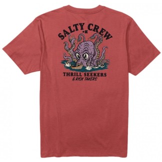 SALTY CREW CAMISETA MANGA CORTA KRAKEN MONSTER WASHED RED BACK