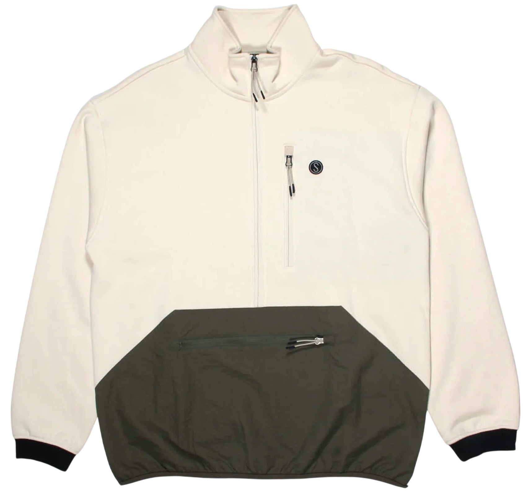 SALTY CREW SUDADERA UN CUARTO CREMALLERA QUAY TECH FLEECE BIRCH FRONT