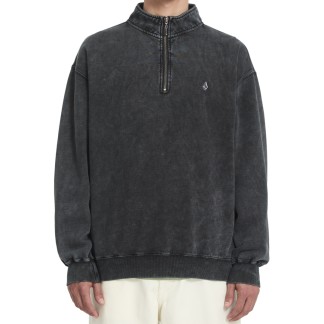 VOLCOM SUDADERA CUARTO CREMALLERA SIN CAPUCHA SINGLE STONE QUARTER ZIP LIGHT ACID BLACK FRONT