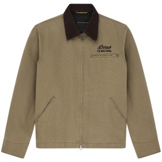 DEUS EX MACHINA CHAQUETA ADDRESS WORKWEAR JACKET OLIVE GREEN FRONT