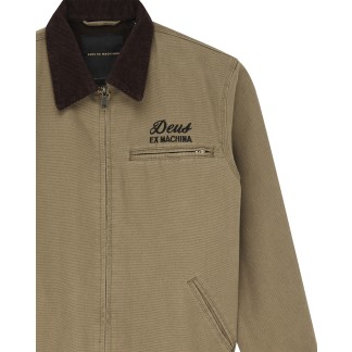 DEUS EX MACHINA CHAQUETA ADDRESS WORKWEAR JACKET OLIVE GREEN VISTA EN DETALLE