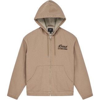CHAQUETA DEUS EX MACHINA CHAQUETA CON CAPUCHA Y CIERRE DE CREMALLERA HARAJUKI HOODED JACKET CAMEL BROWN FRONT