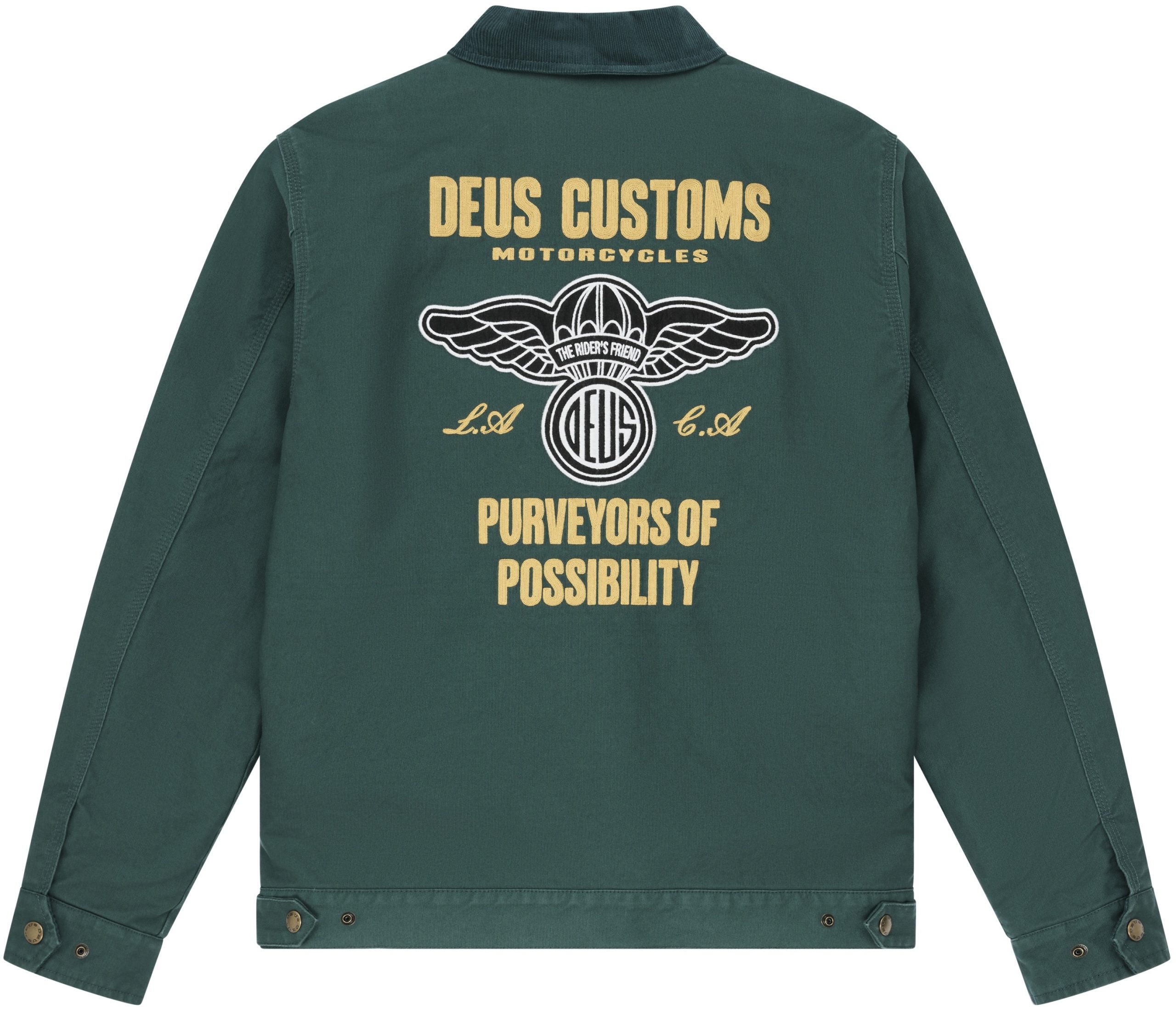 CHAQUETA DEUS EX MACHINA CHAQUETA CUTAWAY JACKET RACING GREEN FRONT 2