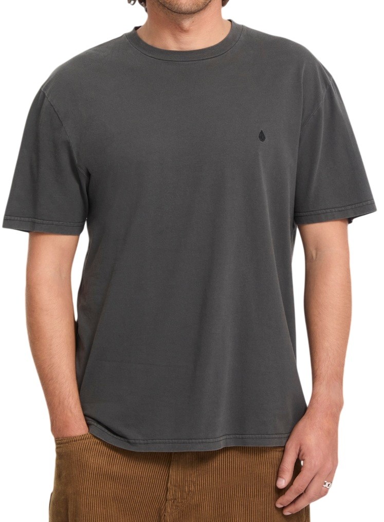 VOLCOM CAMISETA MANGA CORTA SOLID STONE EMB SST BLACK FRONT