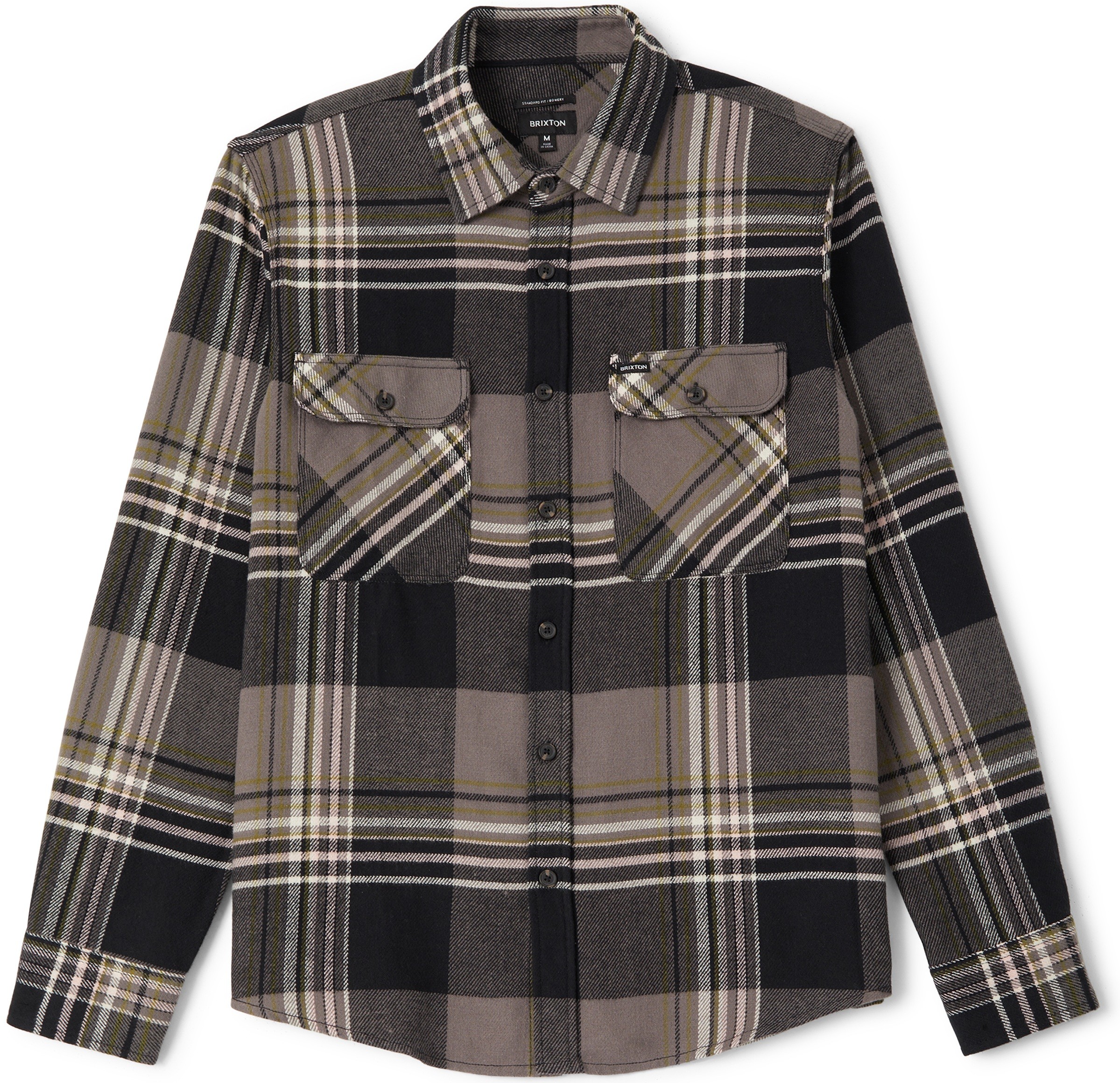 BRIXTON CAMISA MANGA LARGA BOWERY FLANNEL BLACK MULTI FRONT