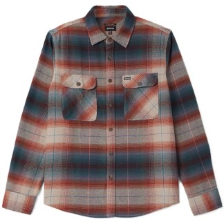 BRIXTON CAMISA MANGA LARGA BOWERY FLANNEL MULTI SHADOW FRONT