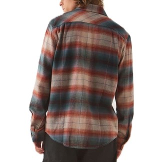 BRIXTON CAMISA MANGA LARGA BOWERY FLANNEL MULTI SHADOW MODELO BACK