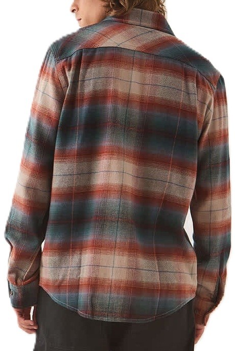 BRIXTON CAMISA MANGA LARGA BOWERY FLANNEL MULTI SHADOW MODELO BACK