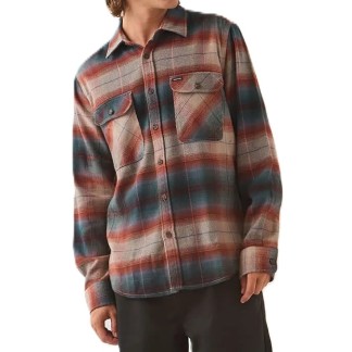 BRIXTON CAMISA MANGA LARGA BOWERY FLANNEL MULTI SHADOW MODELO FRONT