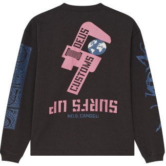 DEUS EX MACHINA CAMISETA MANGA LARGA SWELL MAPS OS LS TEE BLACK BACK