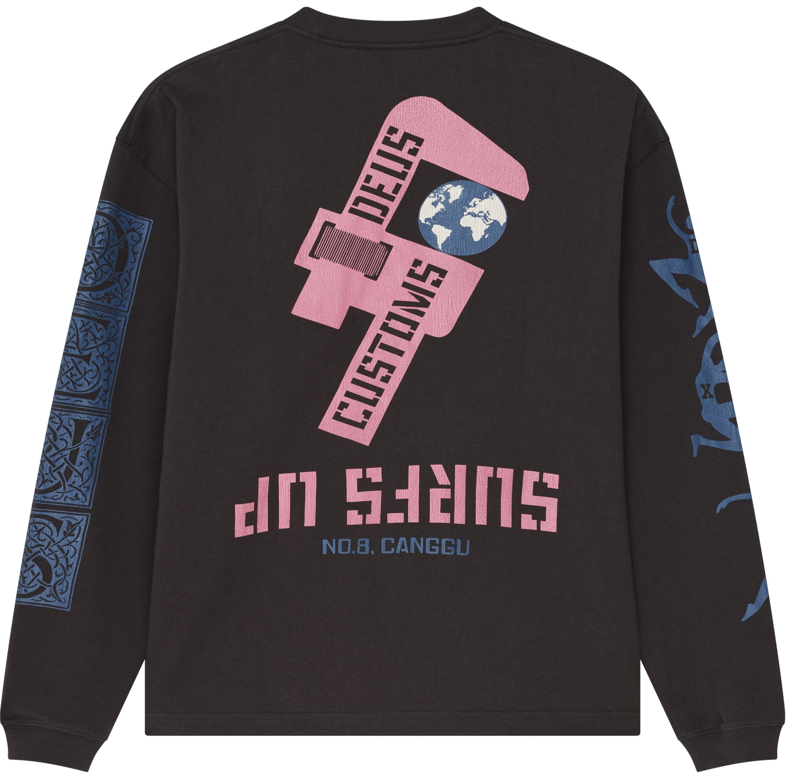 DEUS EX MACHINA CAMISETA MANGA LARGA SWELL MAPS OS LS TEE BLACK BACK