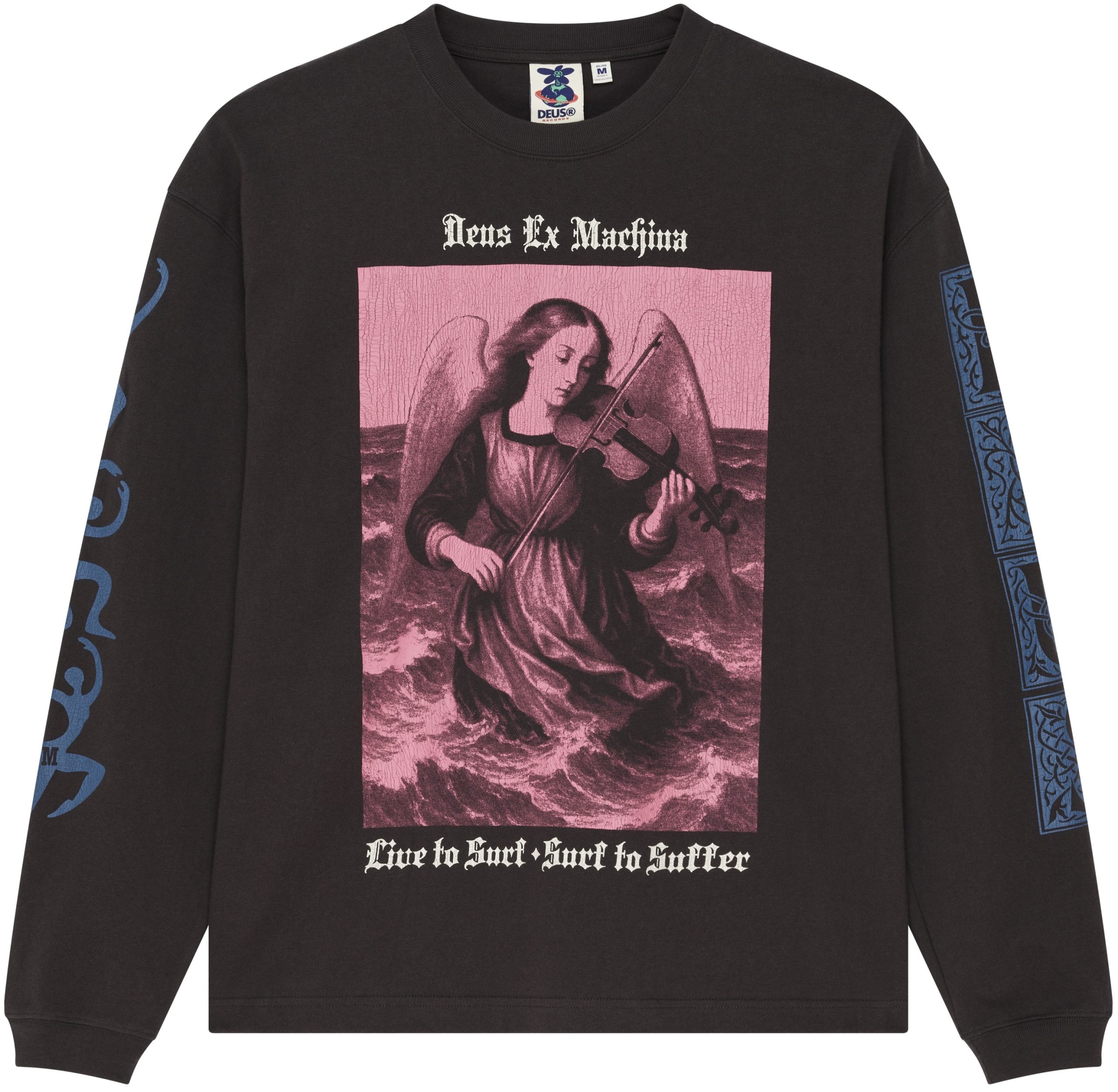 DEUS EX MACHINA CAMISETA MANGA LARGA SWELL MAPS OS LS TEE BLACK FRONT