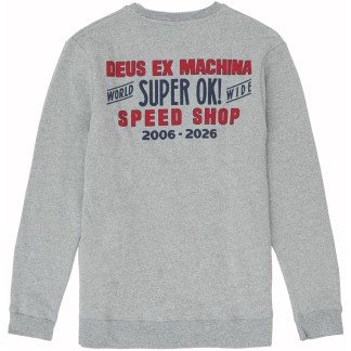 DEUS EX MACHINA SUDADERA CUELLO REDONDO CHESSBOXIN CREW GREY MARL BACK