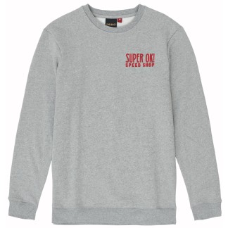 DEUS EX MACHINA SUDADERA CUELLO REDONDO CHESSBOXIN CREW GREY MARL FRONT