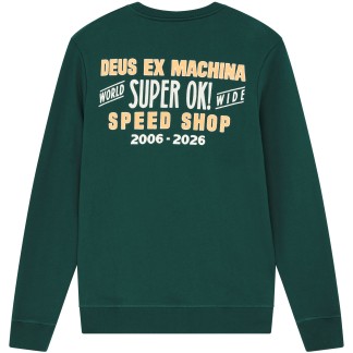 DEUS EX MACHINA SUDADERA CUELLO REDONDO CHESSBOXIN CREW RACING GREEN BACK