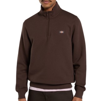 DICKIES SUDADERA CUARTO DE CREMALLERA CHOCOLATE BROWN FRONT