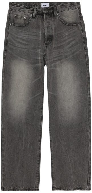 OBEY PANTALON TEJANO BOXCAR STRAIGHT LEG DENIM ARCHIVE GREY FRONT