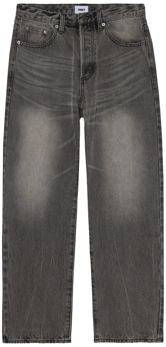 OBEY PANTALON TEJANO BOXCAR STRAIGHT LEG DENIM ARCHIVE GREY FRONT