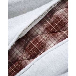 butter-sudadera-Plaid Lined Zip-Thru Hood Ash 3